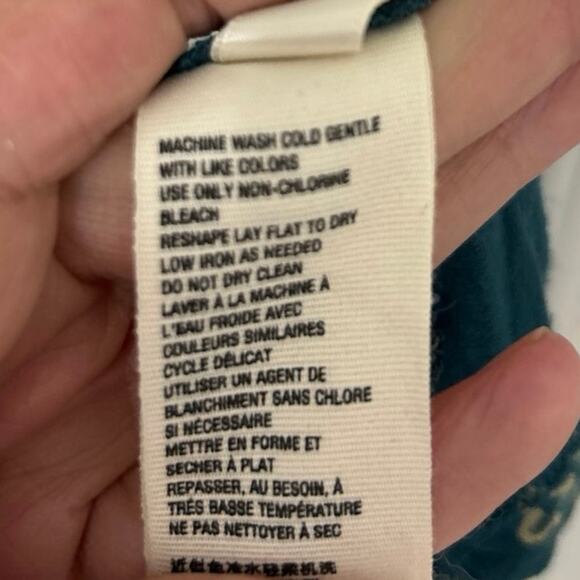 Free People Hello Lover Turquoise Floral Puff Sleeve Mini Dress Tunic Top L Boho - Picture 15 of 16